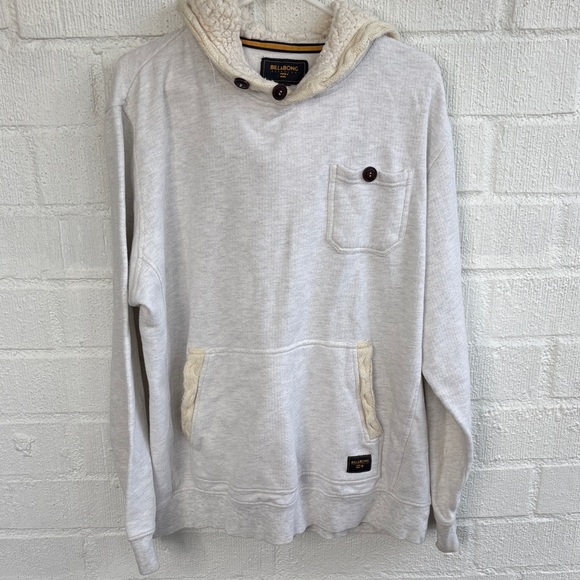 Billabong Other - Billabong Knit Fleece White Cream Long Sleeve Sweatshirt Hoodie sz XL